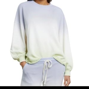 Rails Reeves Dip Dye Sweatshirt Blue, White, Green, Crew neck sweatshirt